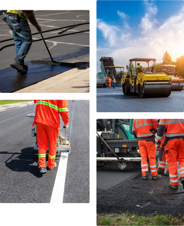 Photo grid of Dominion Paving project experience
