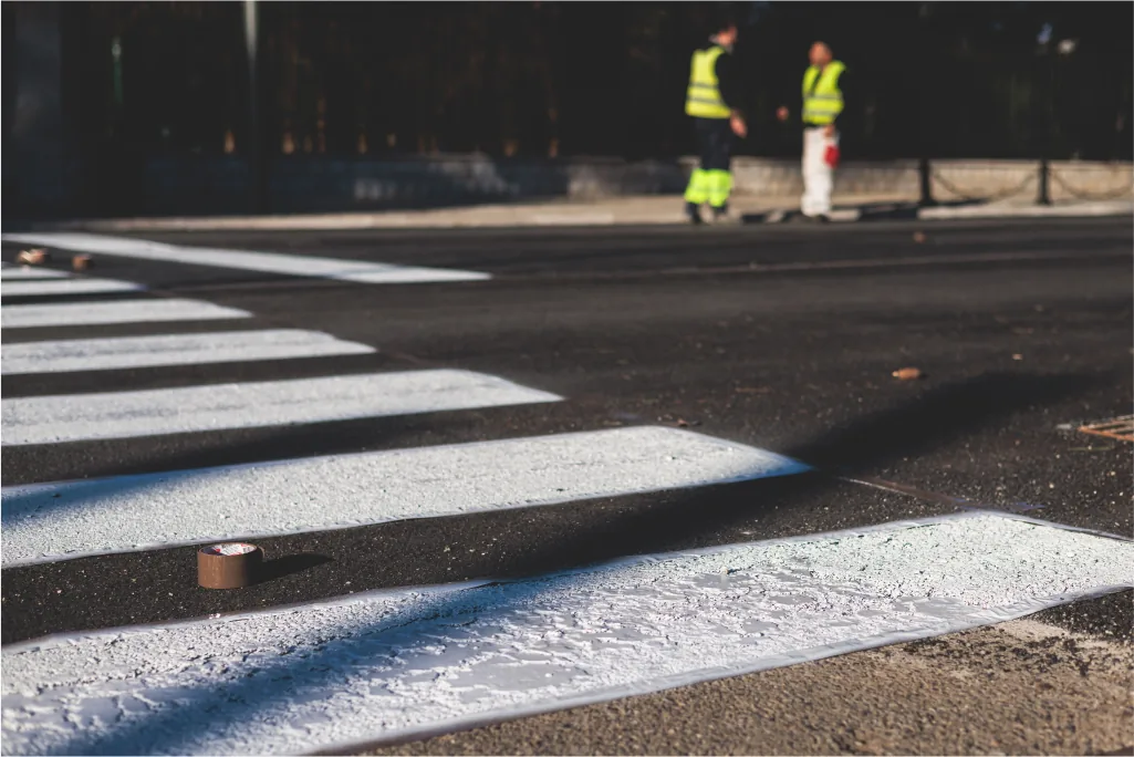 White pavement markings services in Purcellville, Virginia