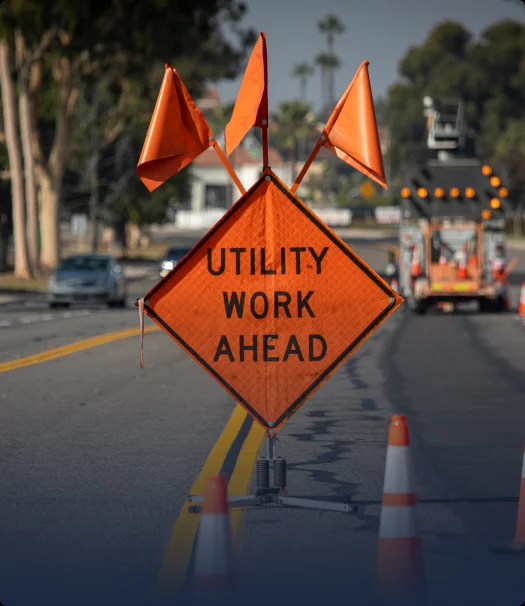 Utility Work Ahead Sign