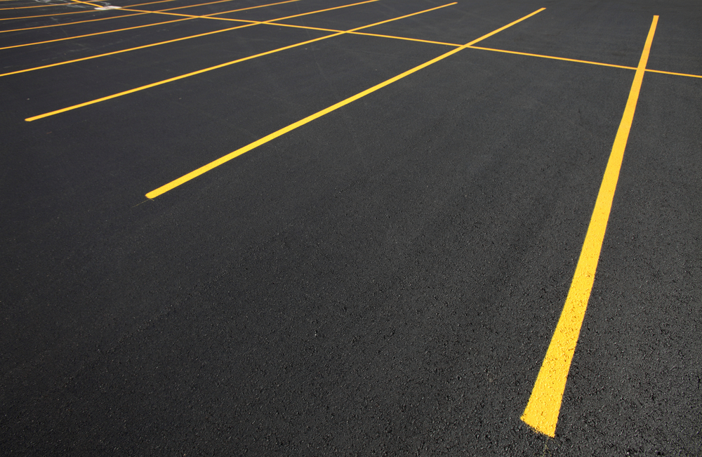 Freshly Striped Parking Stall Lines