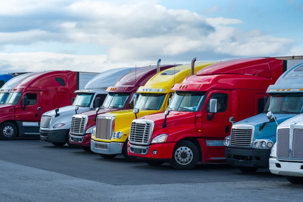 trucks parked at job site